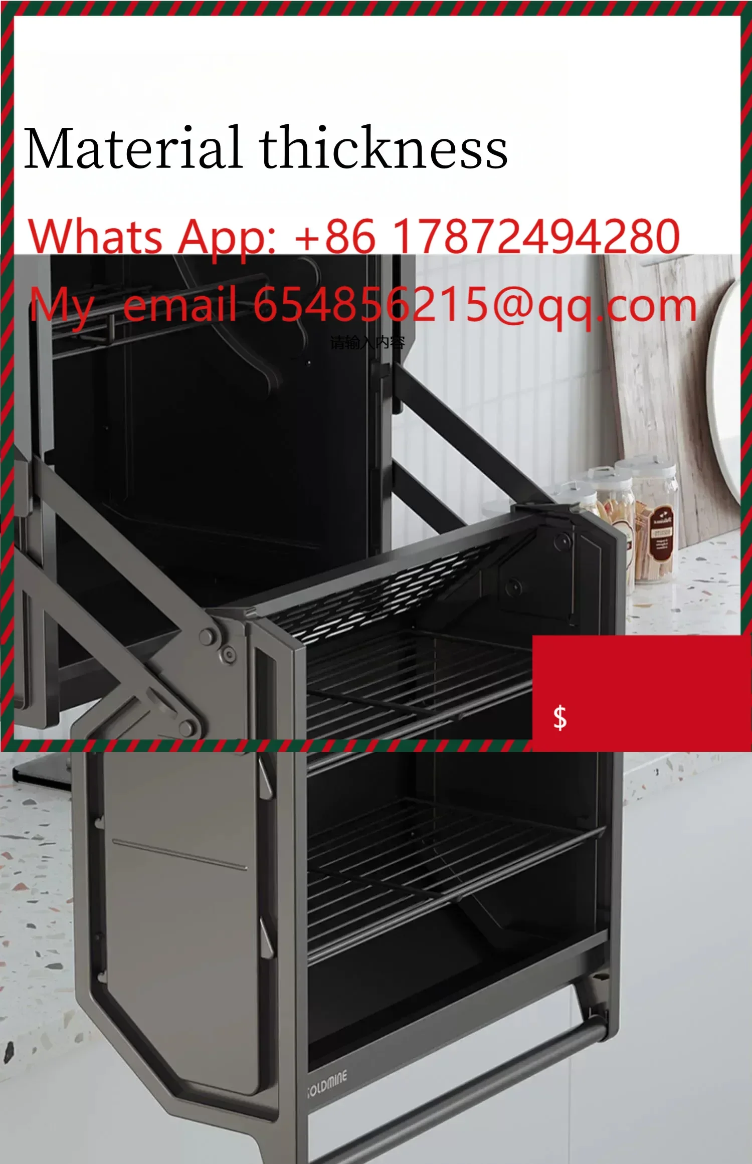 Hot Sales Goldmine Kitchen Cabinet Storage Pull Down Shelf Spice Rack Organizer 2 Tier Pull Down Shelf Cabinet For Pantry