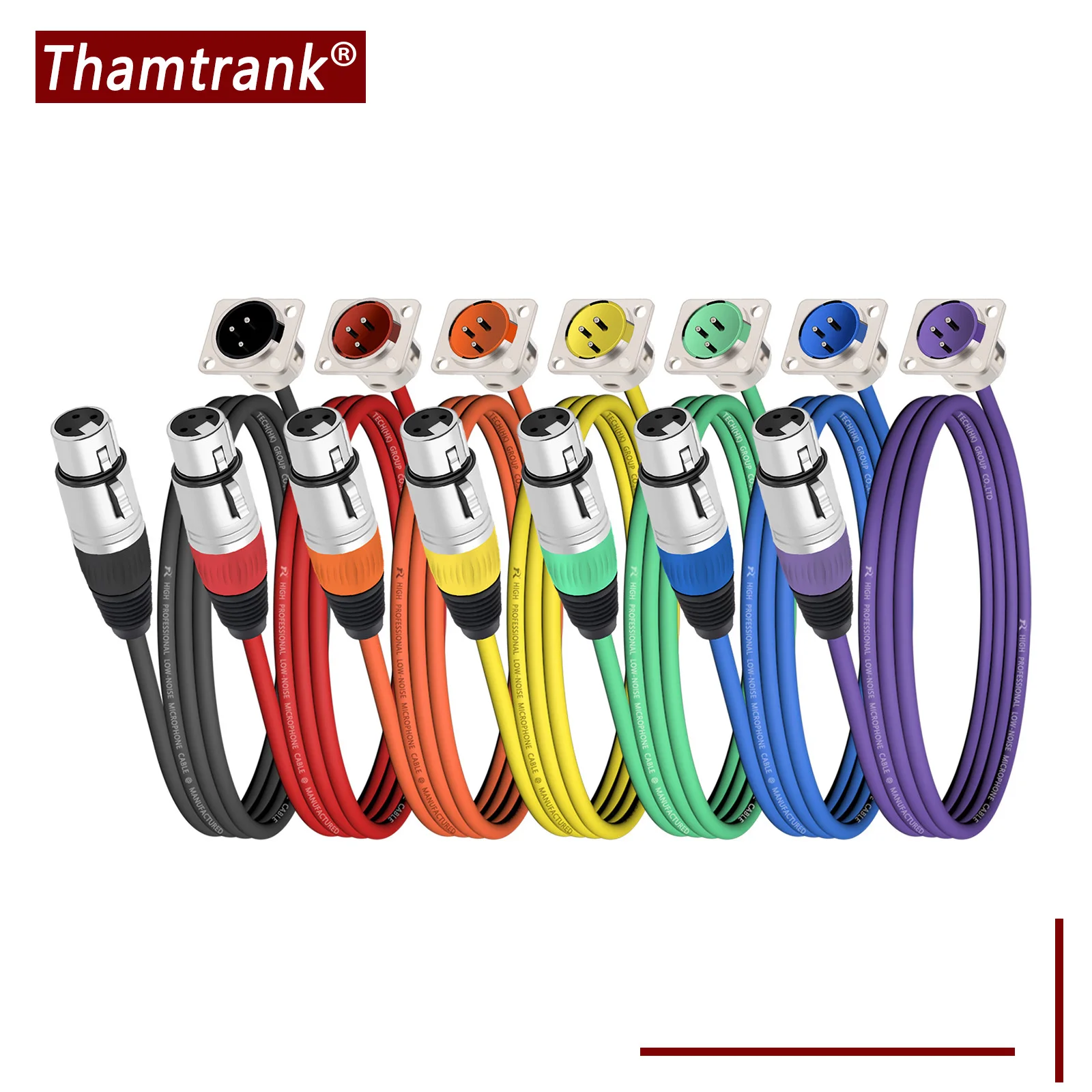 

XLR Cable,D-Type 3Pins XLR Male/Female Panel Mount to XLR Female/Male Connector Pass Through Audio Extension Cable MIC Converter