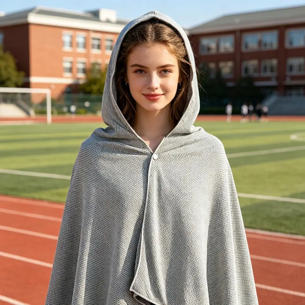 Sunscreen Poncho with Hood Sun Protection Poncho Hooded Cape Lightweight Uv Shield Beach Cover Windproof Summer Shawl Arm Sleeve