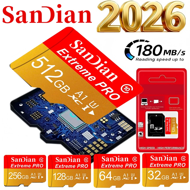 Pro Micro TF SD Card 512GB 128GB 256GB 32GB SD Cards TF Cards Memory Card A1 C10 for Tablet/GPS/Digital Frame/Baby Monitor