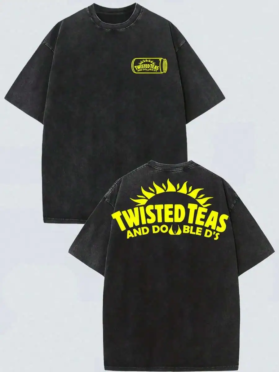 230g Double-Sided Washed, Sun-Dried Tea Printed T-Shirts, High-Quality Batik Cotton, Men's T-Shirts, Summer T-Shirts, Holiday Gifts, Perfect Gifts for Men.