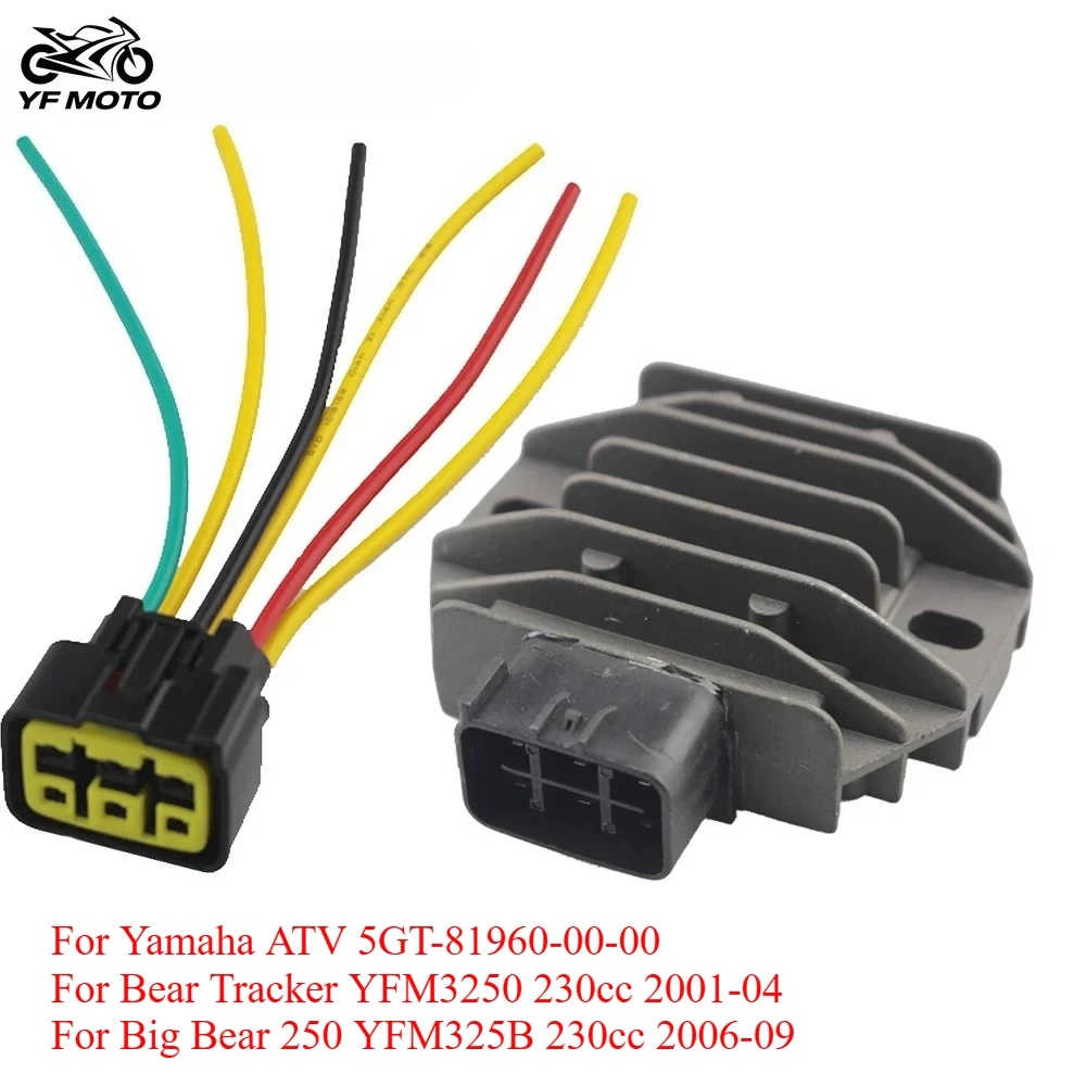 5GT-81960-00-00 With Plug Motorcycle Voltage Regulator Rectifier For Yamaha ATV Big Bear YFM250 YFM350 YFM400