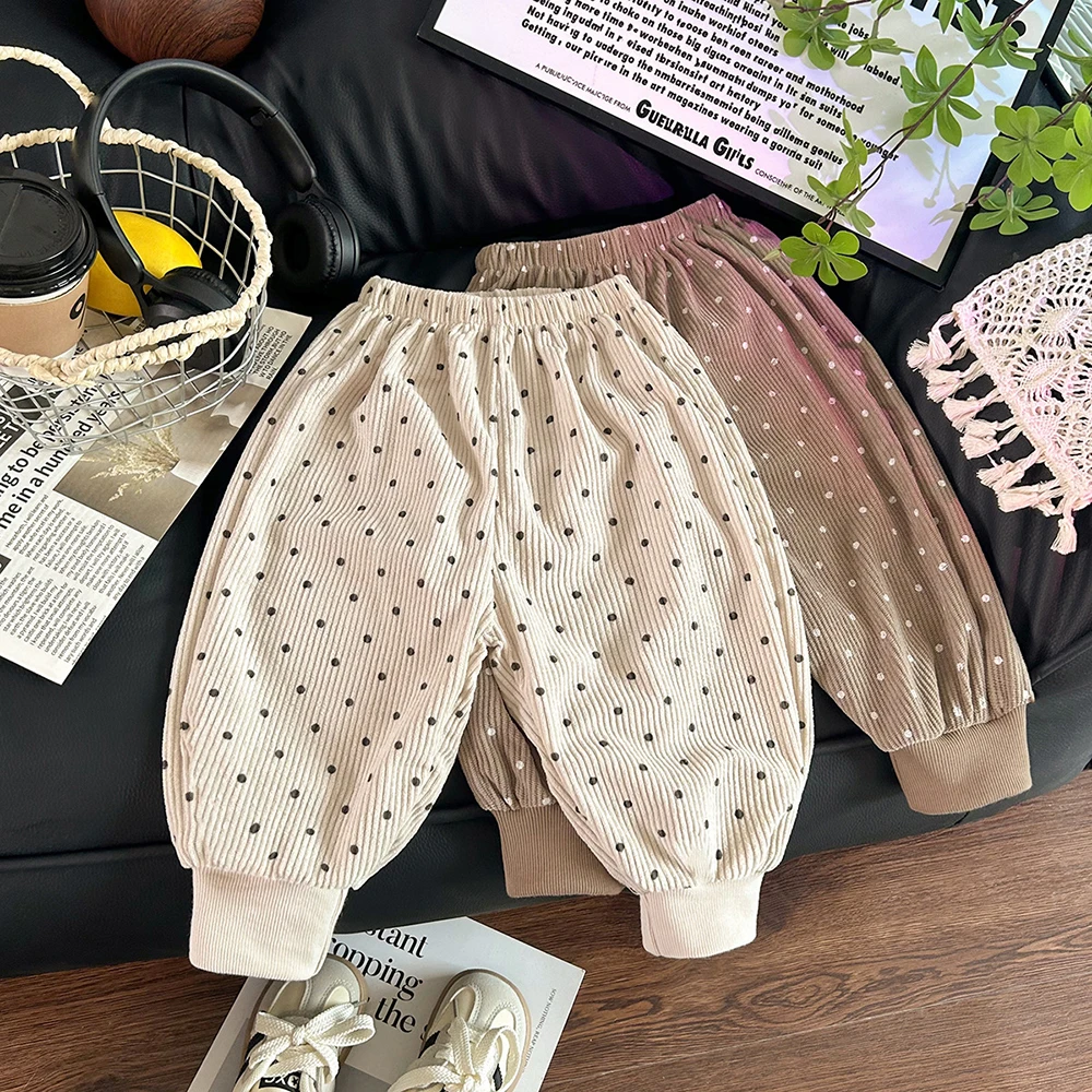 Kids Pants 1-9T Autumn Boy's Pants Cute Dots Children's Clothing Loose Thin Boys Trousers Girls Casual Pants
