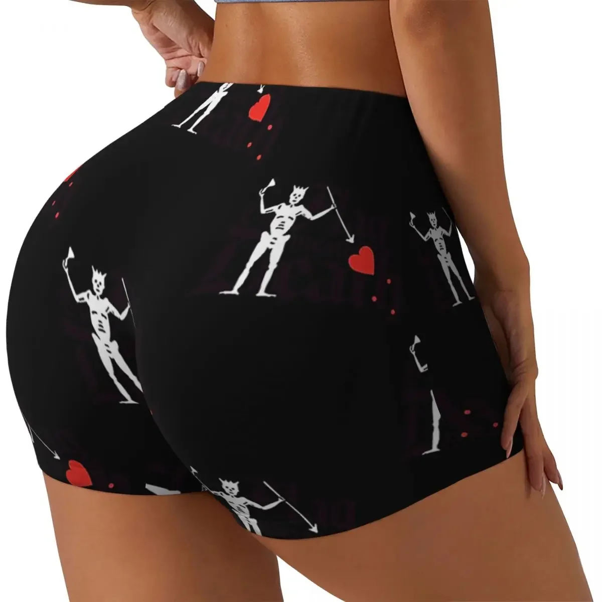 Custom Our Flag Means Death Blackbeard Women Gym Workout Running Shorts Athletic Volleyball Biker Yoga Shorts