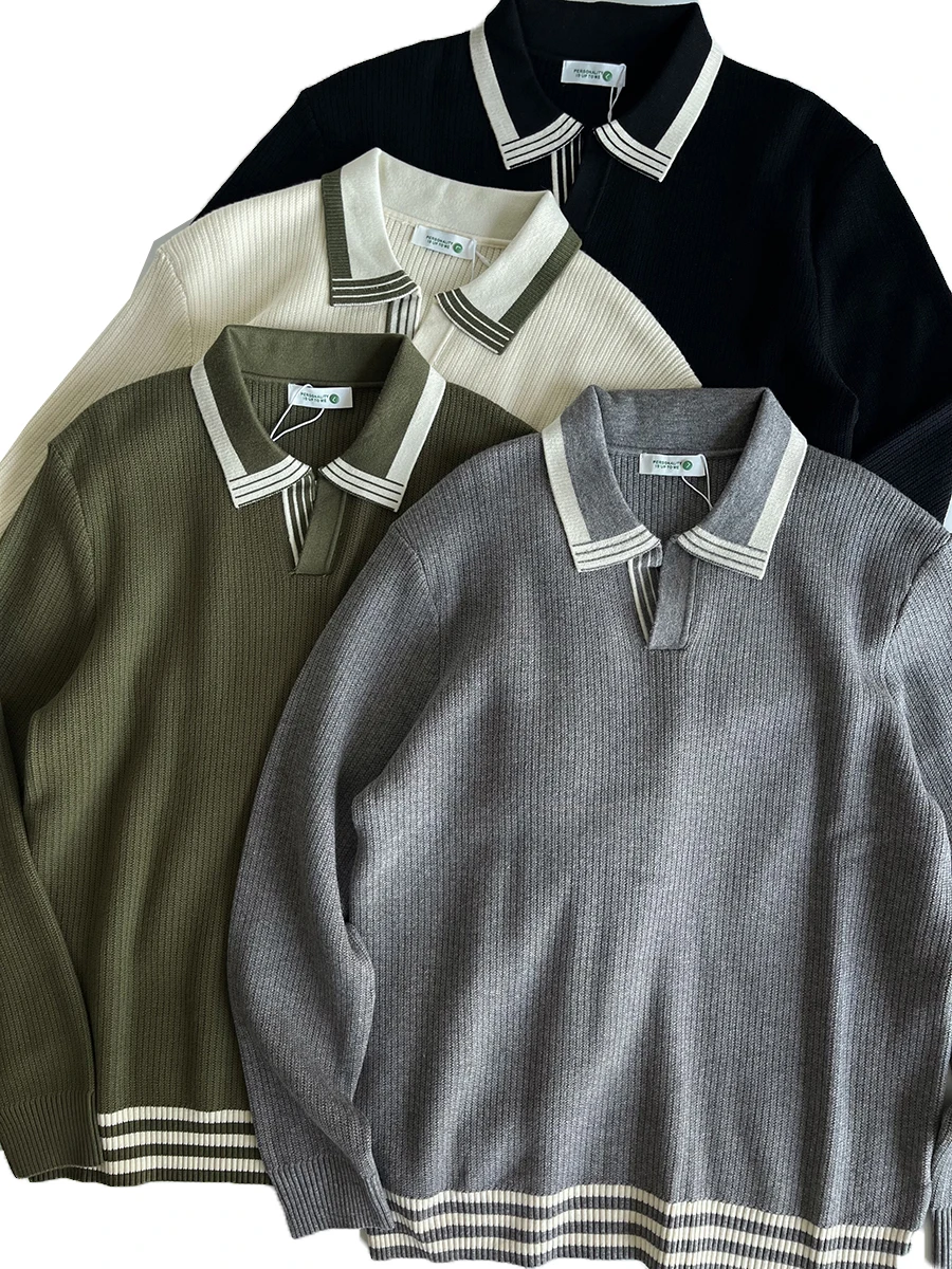 

Мужской мягкий трикотажный лонгслив с круглым вырезом и узором «Морской орёл» для осени, универсальный, модный, в городском стиле