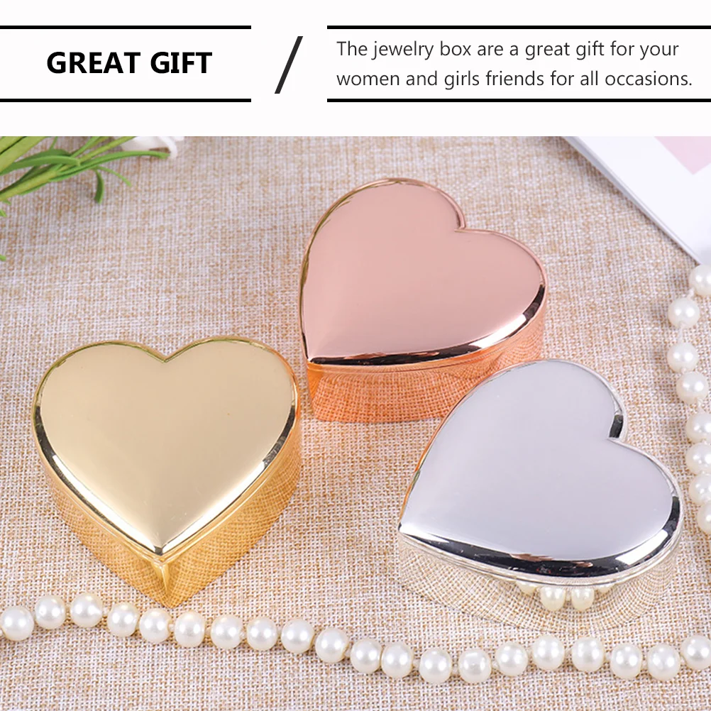 

Heart Shaped Jewelry Box High-Grade Metal Organizer Travel Storage Case for Rings Bracelets Necklaces Jewelry Display Holder
