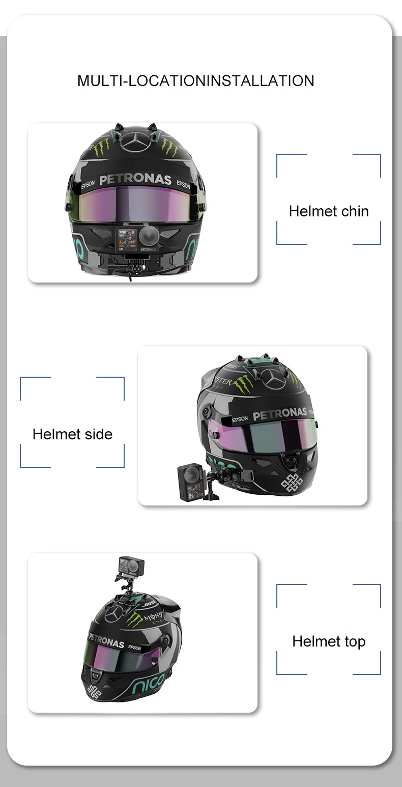 หมวกกันน็อค FLW418 Sheingka ที่คางเมาท์ที่ยึดสำหรับ GoPro DJI 360อุปกรณ์เสริมกล้องแอคชั่น