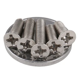 50pcs/500pcs Cross Countersunk Flat Head Philips Screw Bolts Steel Nickel Plated M1.4 M2 M3 M4 Length 3mm/4mm/5mm/6mm/7mm/8mm
