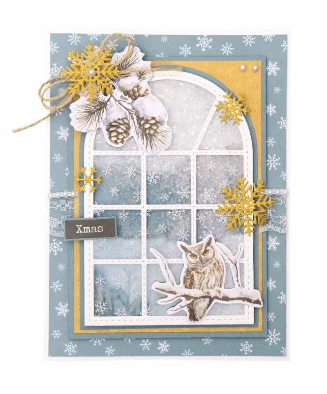 Trees Snow Girl Window Shape Car Cutting Die Scrapbook Diary Decoration Stencil Embossing Template DIY Greeting Card Handmade view 6
