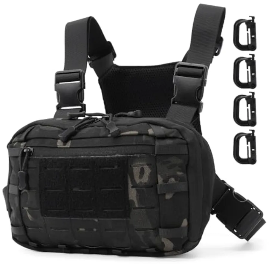 

Тактическая нагрудная сумка EDC с системой Molle, подсумок для снаряжения с отделением для скрытого ношения оружия, регулируемый ремень, уличная нагрудная сумка