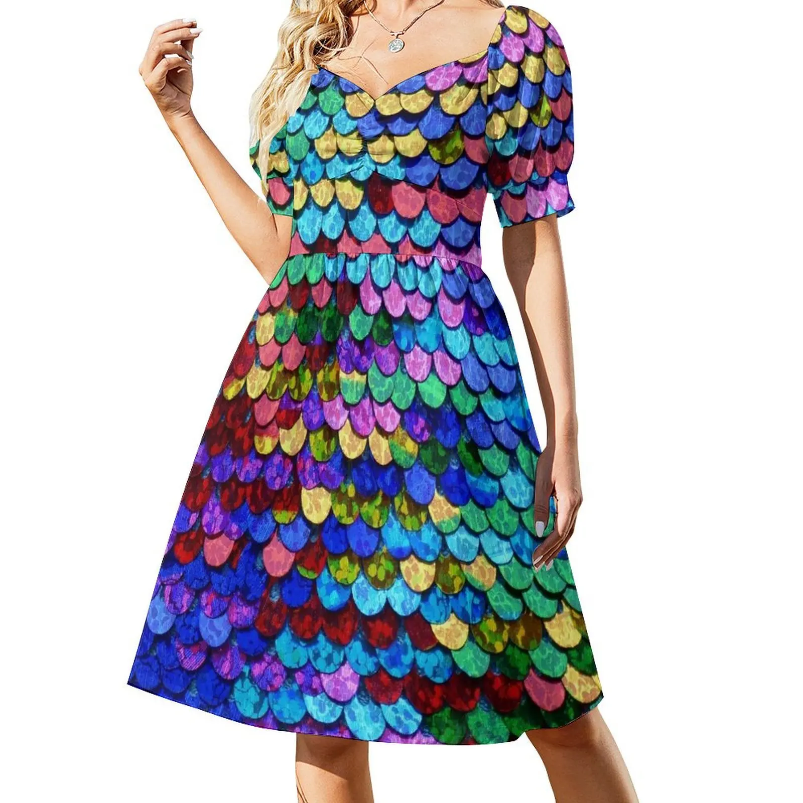 

Rainbow sequin print Dress summer dresses luxury women's party dress evening prom birthday dresses for women dress party night