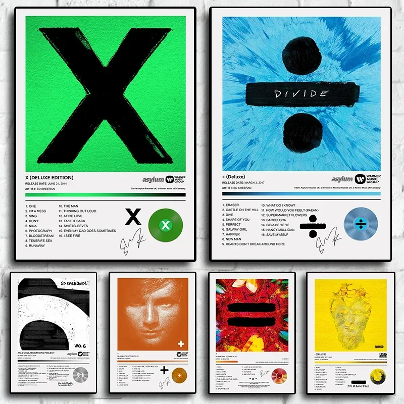 قماش اللوحة الملصقات والمطبوعات جدار الفن البوب مغني الراب ألبوم الموسيقى غطاء إد شيران المشارك الجمالية الهيب هوب روك زائد متعددة #1