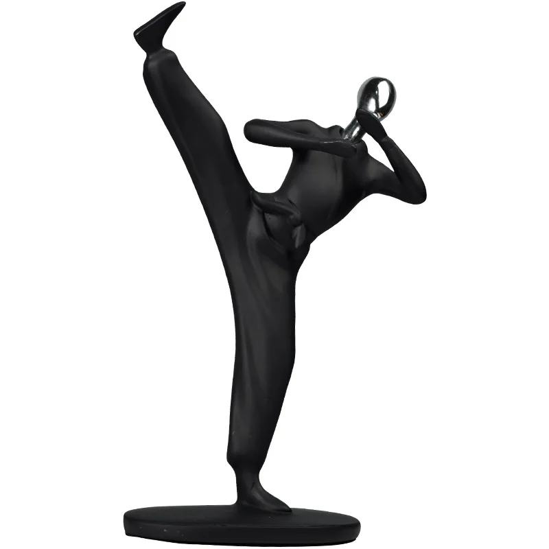 Black Abstract Musician Statue Resin Sculpture Modern Art Figurine Music Room Home Decoration Ornament