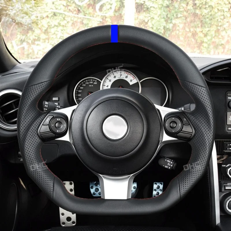Full Leather Steering Wheel Direct Fit Replacement for Toyota 86 GR86 ZN6 ZN8 Subaru BRZ ZC6 ZD8 2016-2026 OE Style