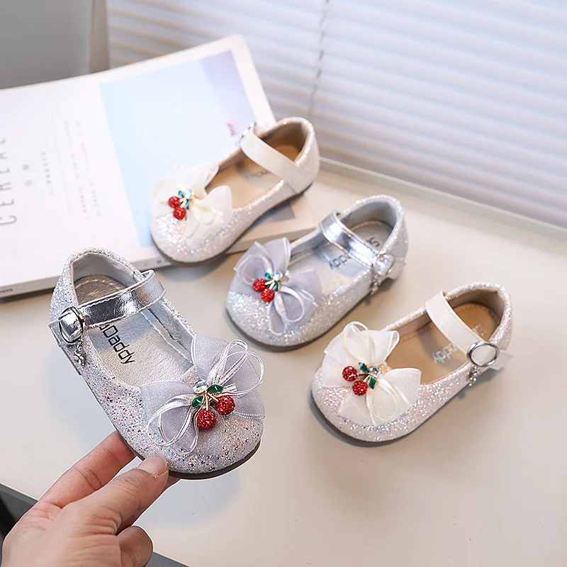 

Детские туфли-мэри-джейн для девочек, новые, на плоской подошве, с бантом, для свадьбы, вечеринки, из кожи, элегантные, в стиле принцессы