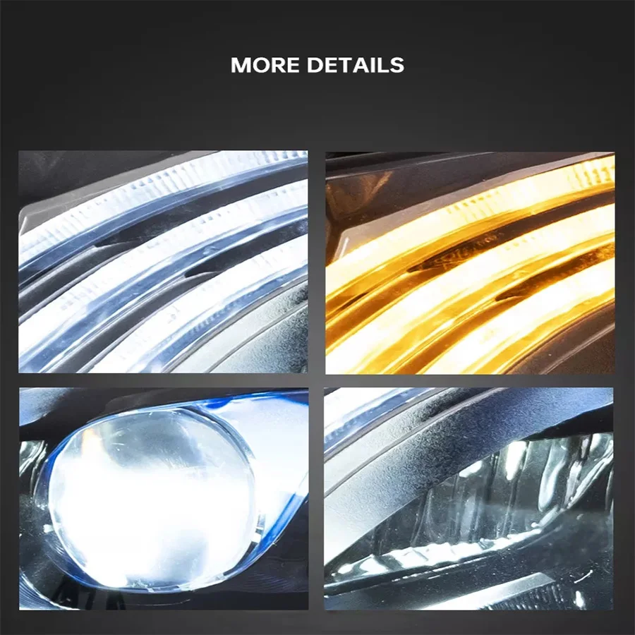 اكسسوارات السيارات Led المصباح LCI لبنز GLK 2015-2020 مجموعة المصابيح الأمامية المتتابعة التوصيل والتشغيل إشارة DRL للسيارات