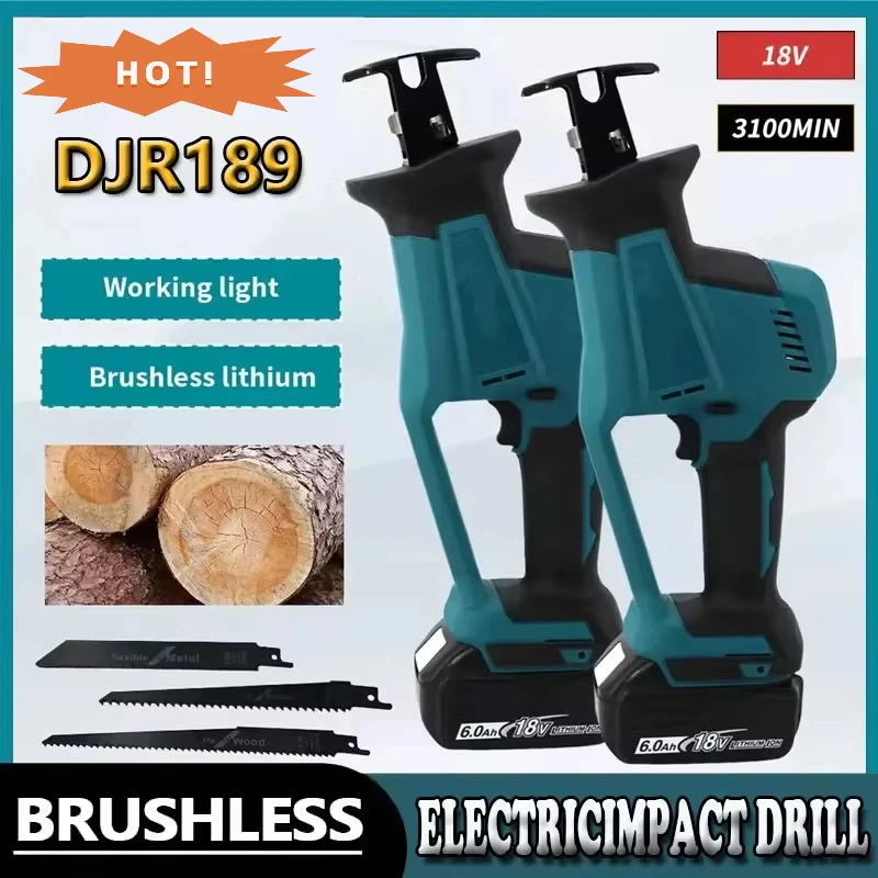 

Fit Makita DJR189 18V Cordless Electric Reciprocating Saw Brushless Rechargeable Wood Metal Cutting Saw Portable Saw Power Tool