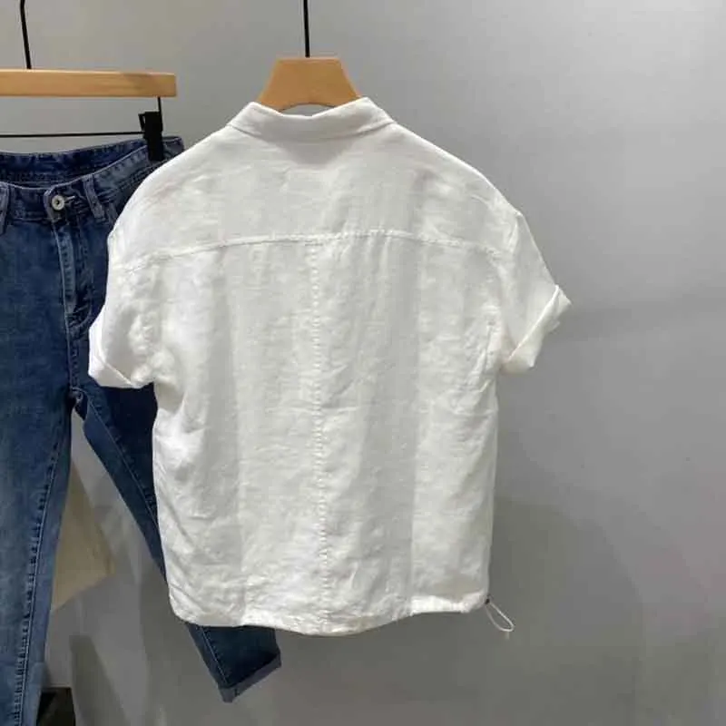Summer Japan Style Loose Short Sleeve Men T Shirts Casual Fashion All-match Pocket Tooling Harajuku Oversized Clothing Top Black