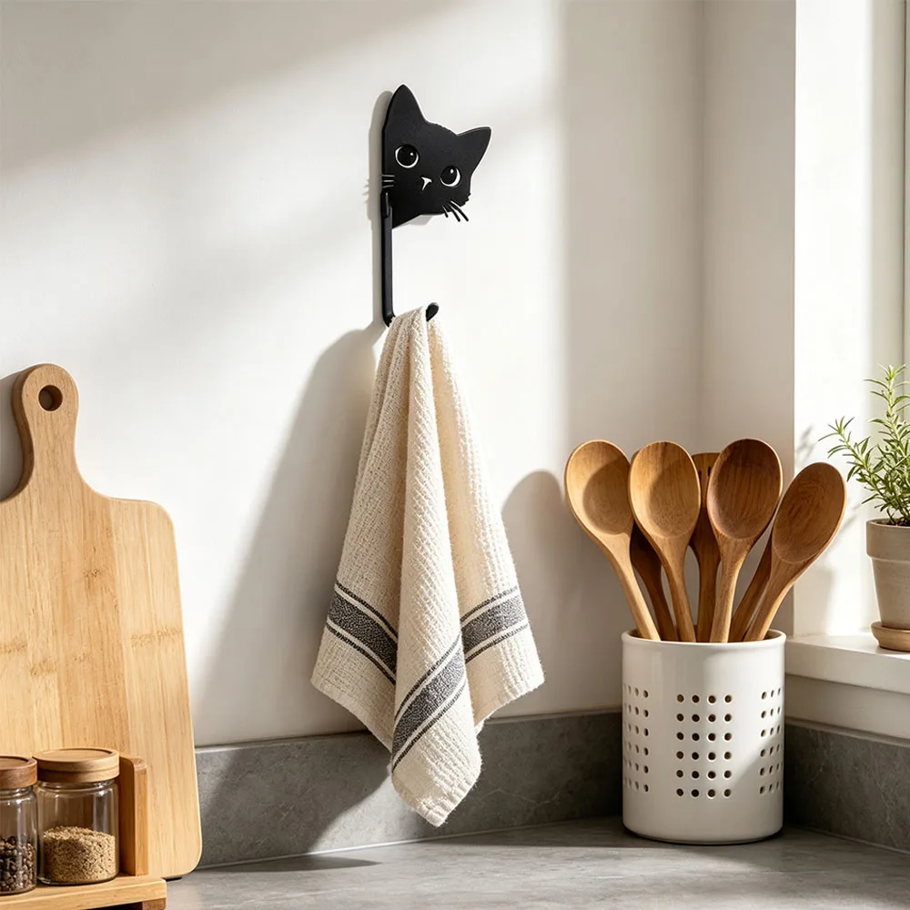 Creative Decorative Cat Hooks Cute Home Decor Kitten Wall Hooks 3D Printed Key Holder Office