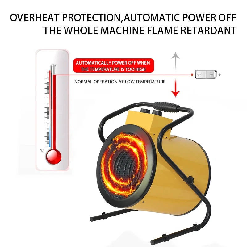 3 кВт портативный обогреватель для куриной птицы, промышленный электрический воздушный вентилятор, обогреватели для внутренней домашней теплицы