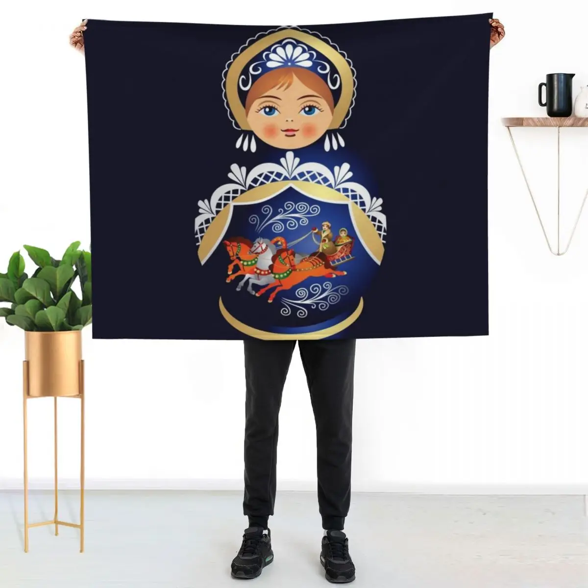 Babushka Matryoshka Russian Doll Throw Blanket heavy to sleep Soft Big Winter beds Baby Luxury Designer Blankets