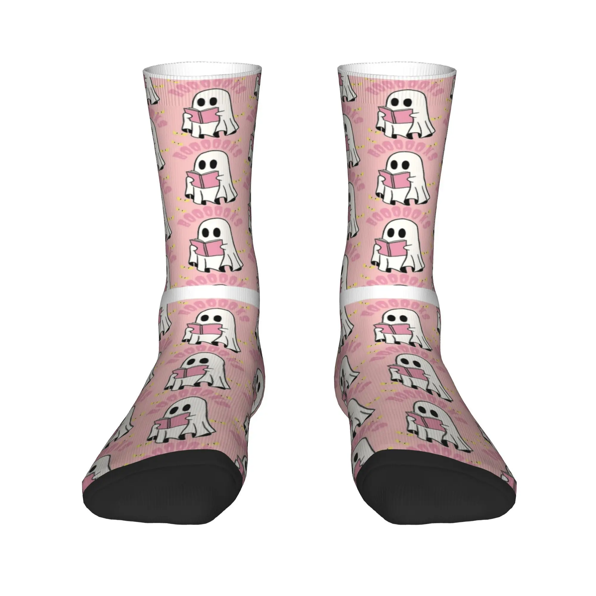 Ghost Reading Socks  Novelty Stockings Autumn Non-Slip Men's Socks Medium Soft Design Running Socks