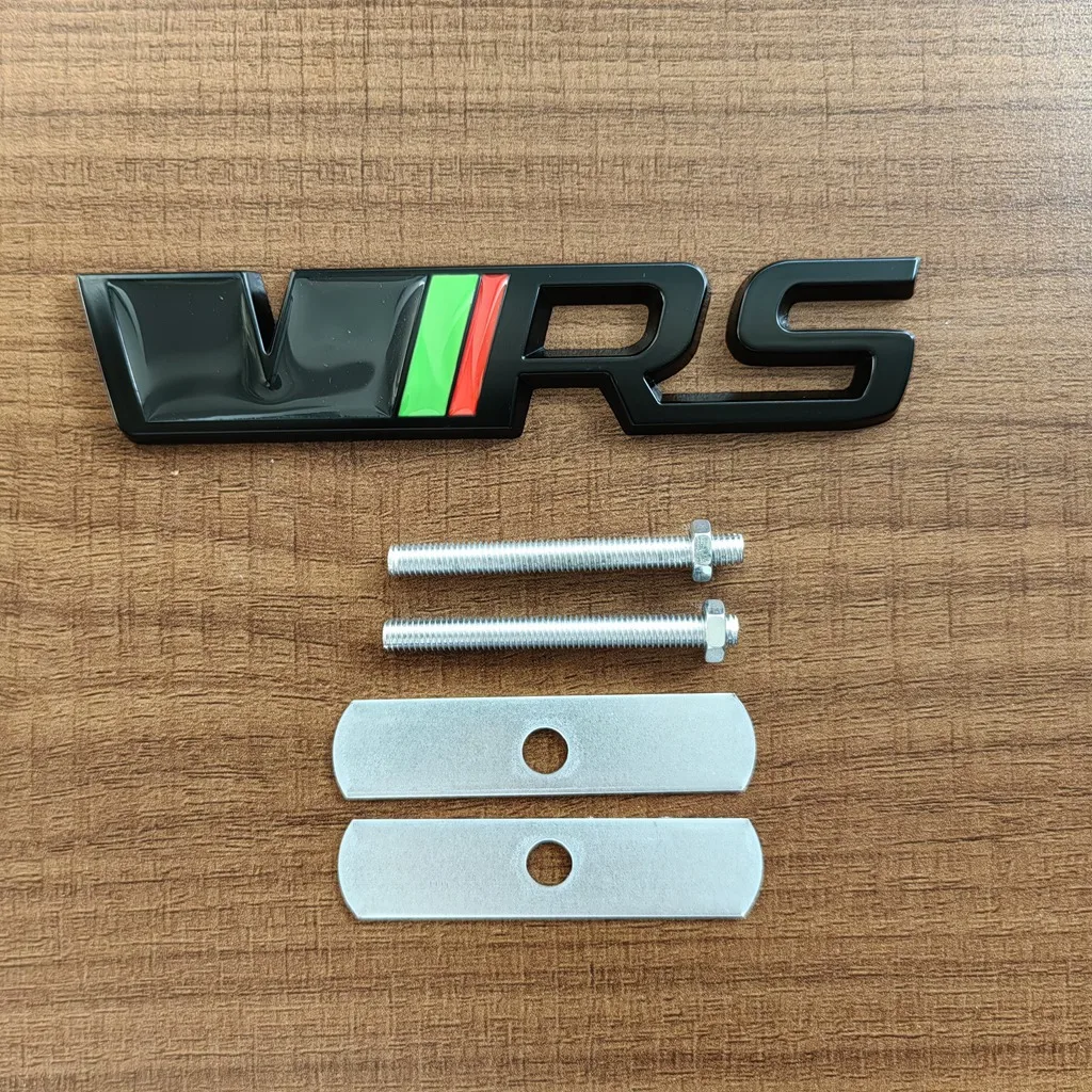 3D Metal RS Logo VRS Emblem Car Grill Badge For Kodiaq Rapid Fabia 1 2 3 A5 A7 MK1 MK3 MK4 VRS Sticker Accessories