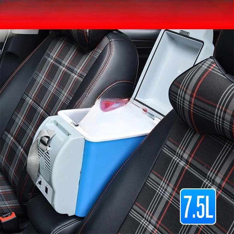 

Car Refrigerator Car Home Dual-purpose 7.5 Liter L Portable Car Small Heating and Cooling Box Refrigeration Small Refrigerator