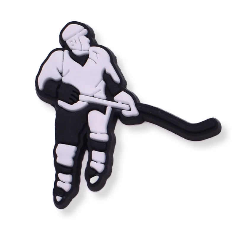 Ice Hockey Charms PVC Pins Shoe Charms Decorations Hockey Sports Series Shoe Accessories