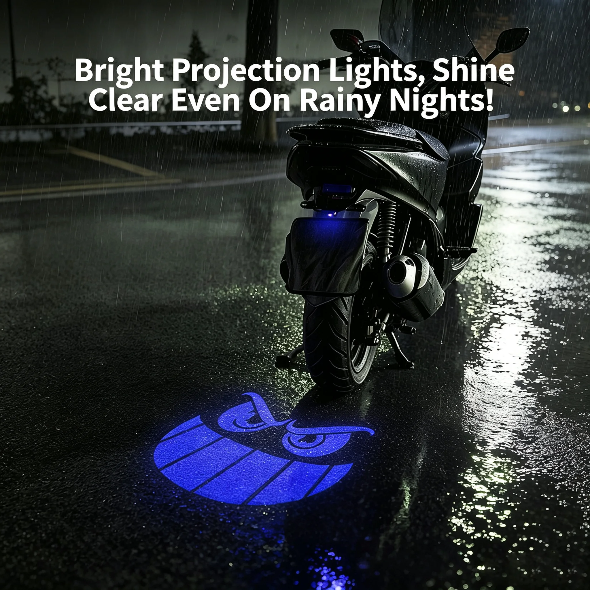 7 Color Switchable Anti-Collision Laser Lamp Motorcycle Devil Eyes LED Projection Welcome Light Modified License Plate Decor