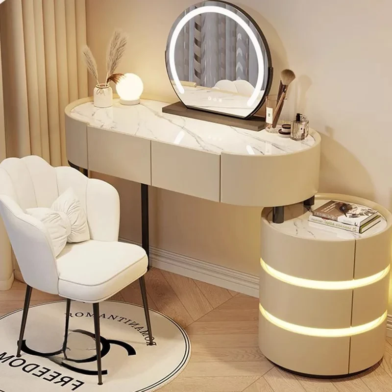 

Nordic Aesthetic Dressing Table White Led Desings Kawaii Modern Storage Makeup Table Bedroom Supplies Penteadeira Home Furniture