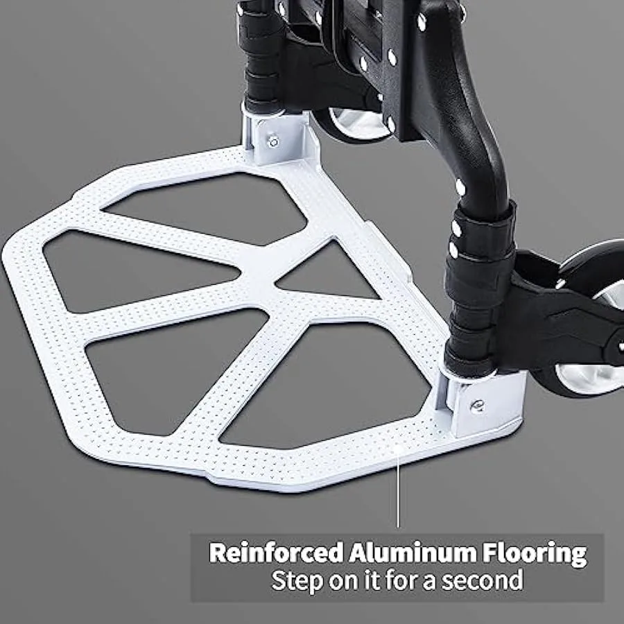 Opvouwbare steekwagen en dolly, aluminium draagbare kar met een capaciteit van 165 lb, opvouwbare 2-wielige dolly met telescopisch handvat