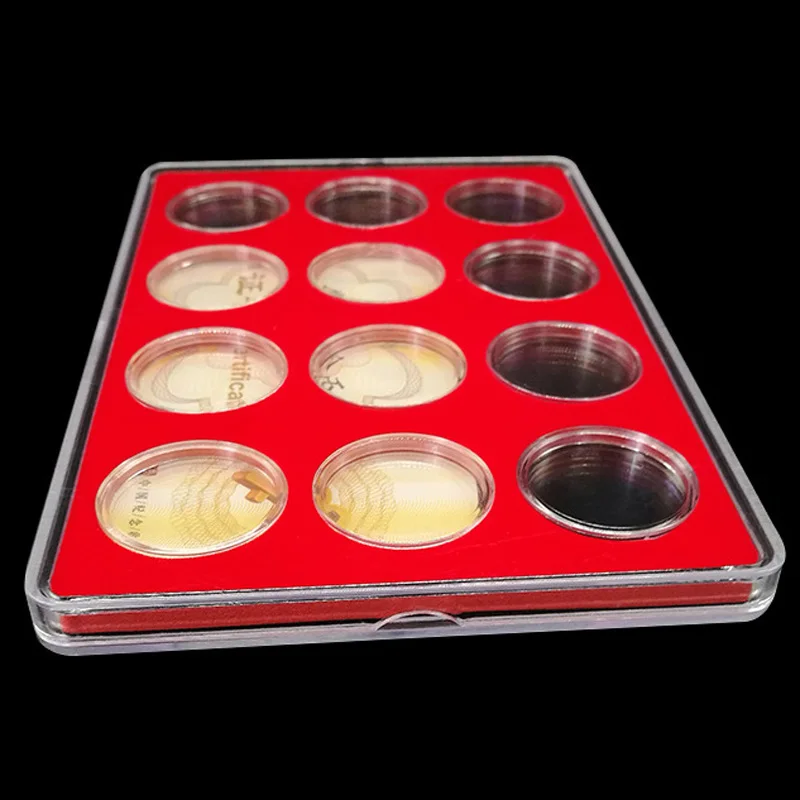 Protection Coin Collection Case Square Holder Display Container Organizer Round Capsule Commemorative Protector