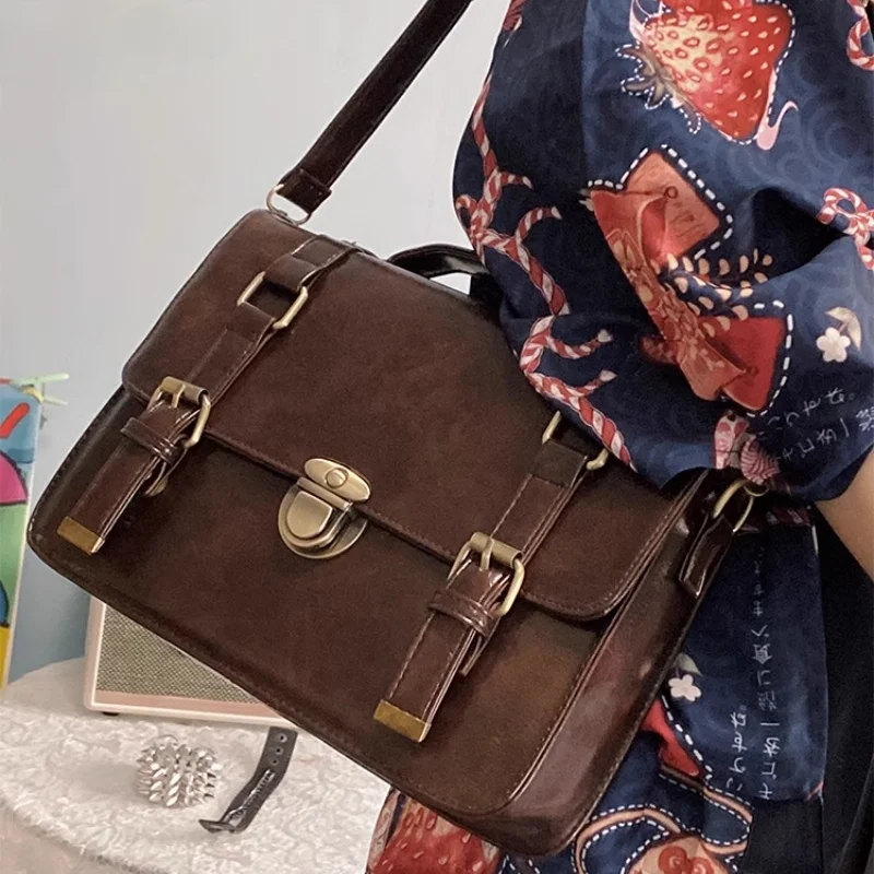 Mochilas vintage para meninas, combinação japonesa, bolsas de ombro simples para mulheres, bolsas Y2K da moda, moda casual, estudantes