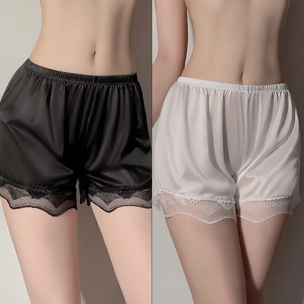 

Silk Lace Shorts Women Underwear Safety Short Pants Summer Sexy Thin Loose Knicker Panties Under Skirt Soft Safety Short Pants