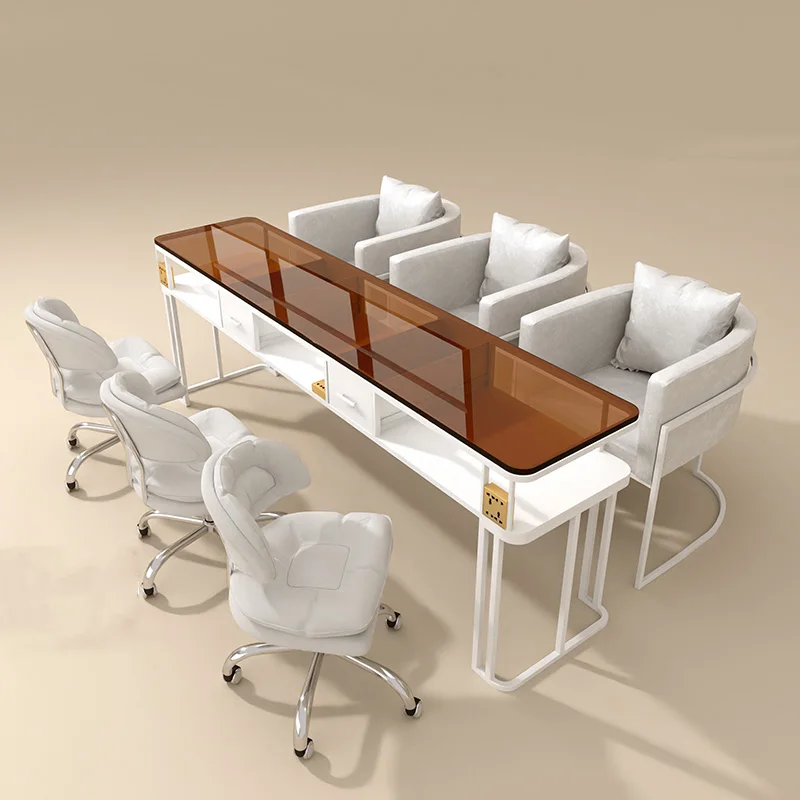 

Modern Minimalist Nail Table Luxury Aesthetic Italian Beauty Nail Table Professional Simple Mesa De Manicura Salon Furniture
