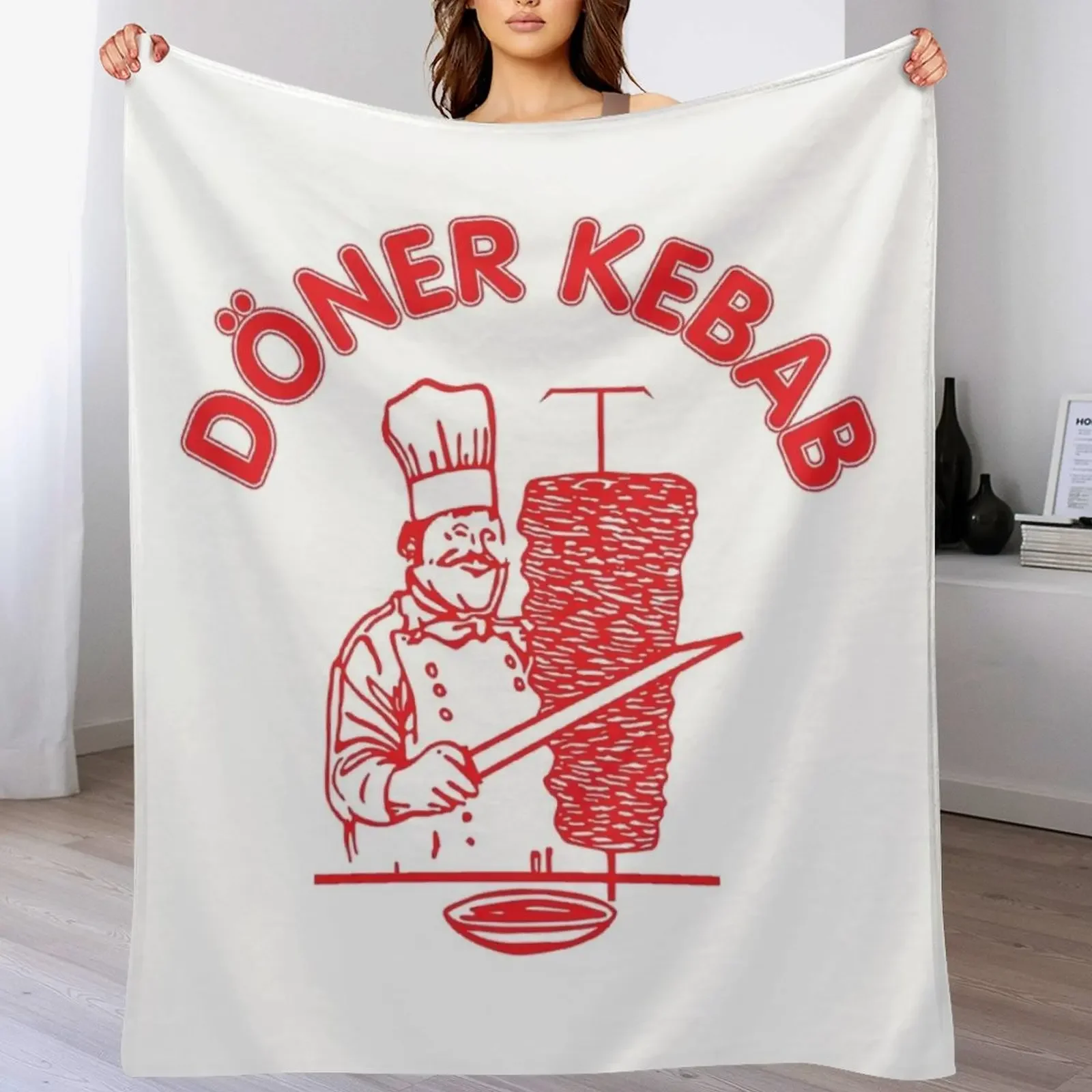 D?ner Kebab Throw Blanket Cozy Light Blanket for Travel Camping Picnic