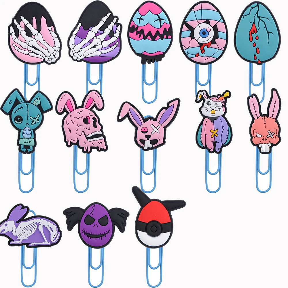 

1pcs Grotesque Ghost Rabbit Bookmark Horror Colorful Eggs Office Stationery Supply Scary Rabbit Clip Book Accessories For Gifts