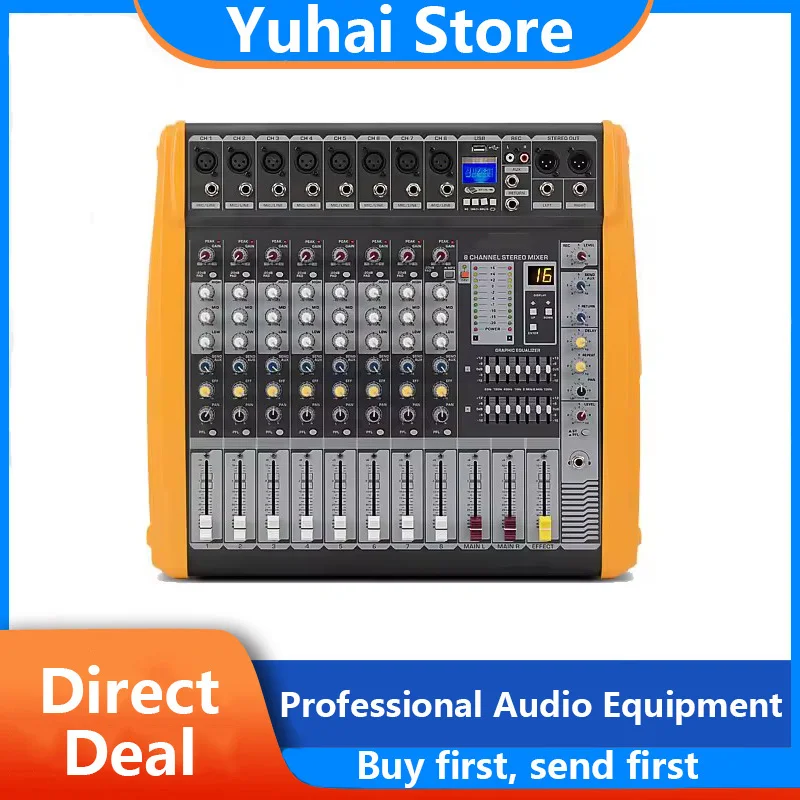 YH-PM6-PM16 Professional 16-Channels Audio Mixer Powerful 7-band Equalization Audio Mixer With USB Switch For Karaoke Stage KTV