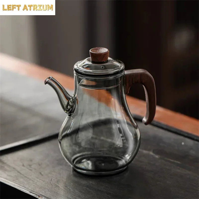Imitation Song 280ml Small Glass Teapot with Filter Hole Heat Resistance Brewing Green Tea Pot Kungfu Flower Tea Maker Teaset
