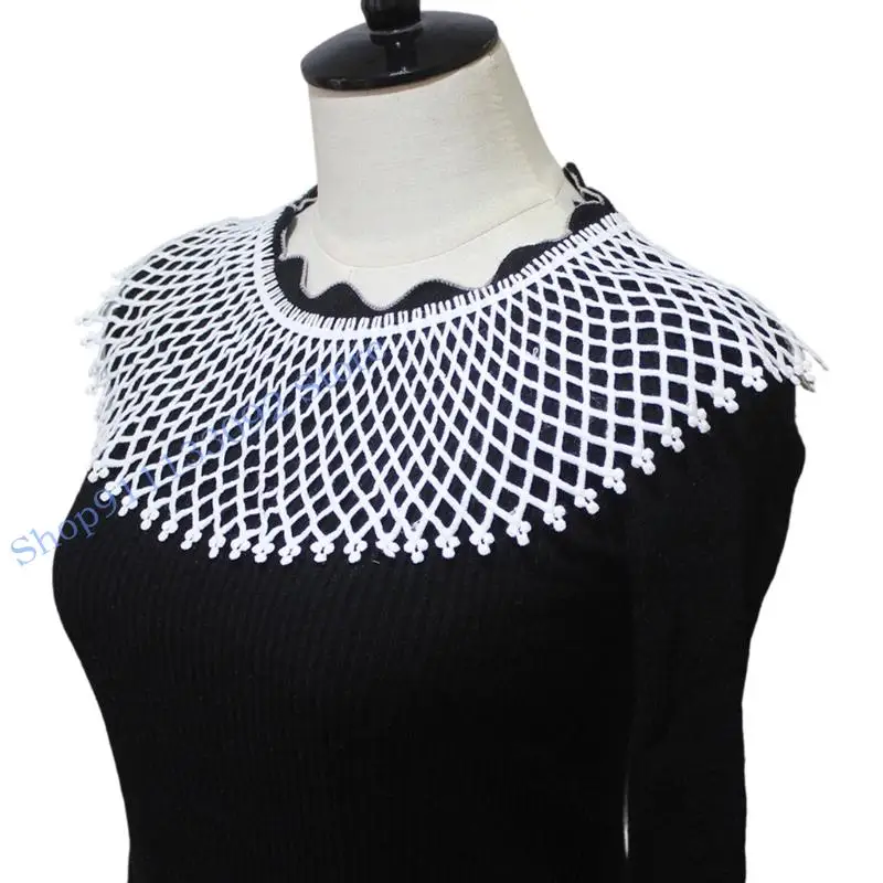 غطاء للرقبة ذو ياقة صناعية H9ED، شبكة قابلة للتنفس، ياقة قابلة للفصل للنساء أثناء السفر