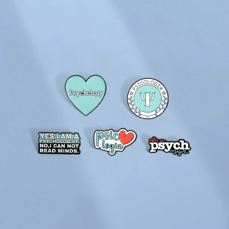 Psychology Enamel Pin Mental Health I'm Psychologist Metal Brooches Lapel Backpack Badge Jewelry Accessories Gifts For Friends