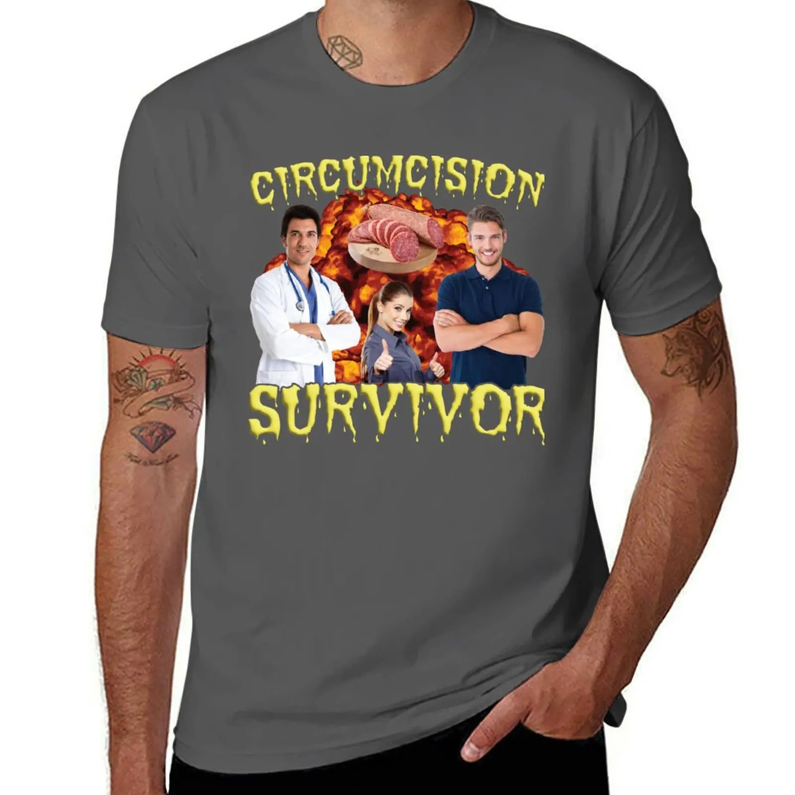 Circumcision Survivor T-Shirt man t shirt cotton man tshirt T-Shirt