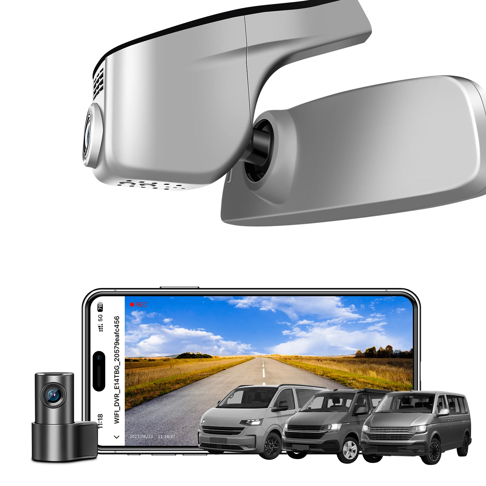 Mangoal 4K Dash Cam Voor VW Transporter T6 T6.1 Multivan California Caravelle 2016-2025 (Model A/B) WiFi APP GPS Auto DashCam