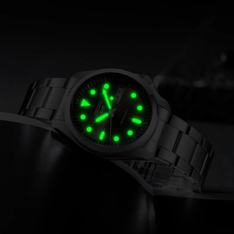 Imagem -03 - Seiko Esportes Relógio Mecânico Automático para Homens 10bar Impermeável Relógios Luminosos Japonês Aço Inoxidável