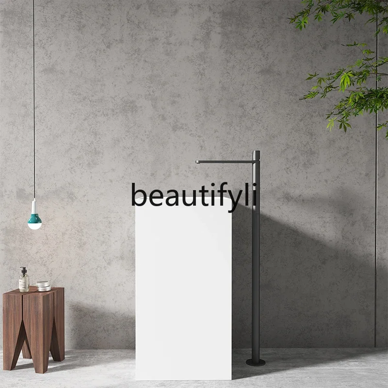 

Artificial stone column basin integrated floor-to-ceiling hotel bathroom balcony household wash basin washbasinAsmt52