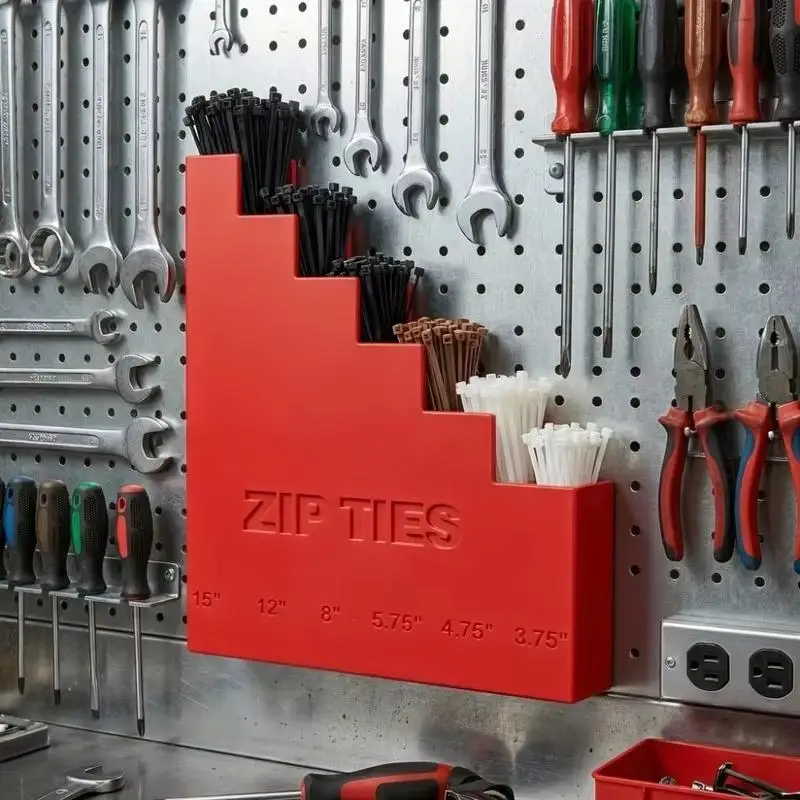 1Pcs Cable Tie Holder Multi-layer Wall Mount Zip Tie Organizer Rack For Garage Workshop Pegboard Tool Storage