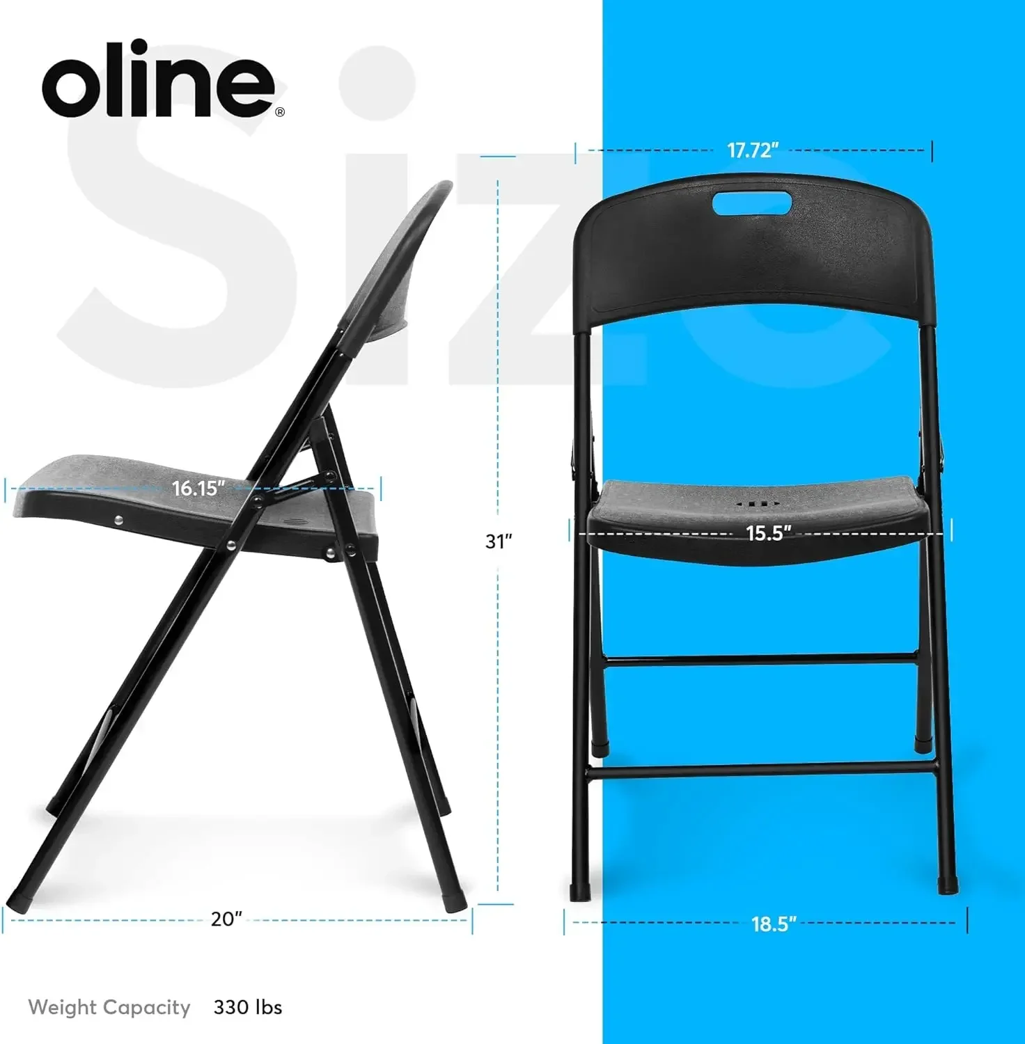 Folding chair, indoor and outdoor plastic commercial stackable folding chair, office, wedding, picnic, kitchen dining