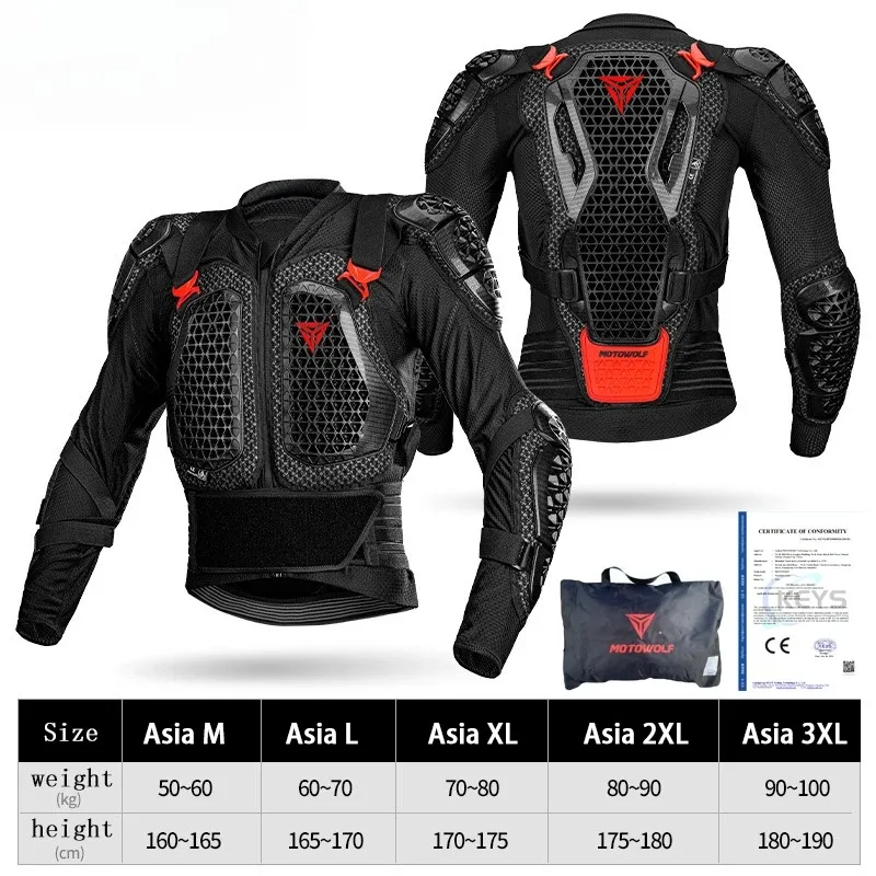 

Breathable Motorcycle Jacket For Men CE Certified Motocross Body Armor Off Road Riding Gear Protective Equipment For Racing