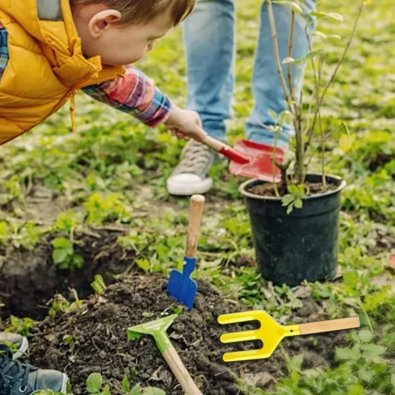 Juguetes de playa para niños, juego de 6 piezas, herramientas de jardinería para niños, juego de juguetes de arena, herramientas de jardinería de Metal, pala de playa